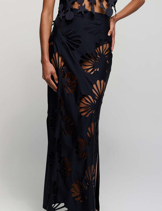 Falda Maxi Shell Black