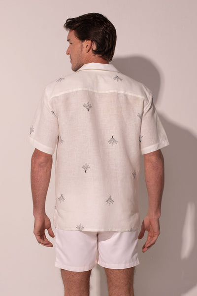 Camisa Palms for Dessert Men Linen