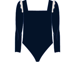 Square-Neck Long Sleeves OP