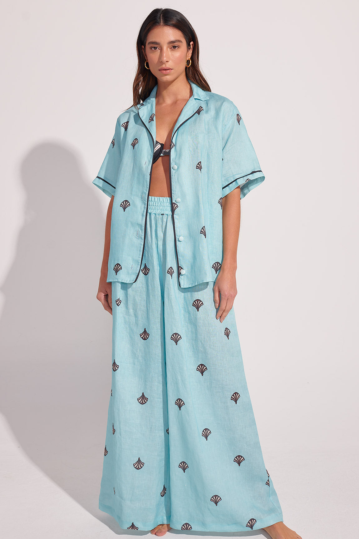 Camisa The Deco Linen Muse Maxi