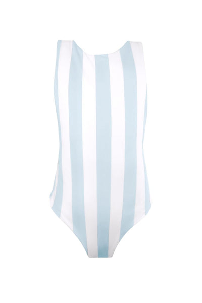 One Piece Swimmer Stripes Light Blue Girl - ANCORA